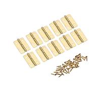 Cerniere Set da 10 cerniere for porte 30 * 21 mm + 40 viti, mini a 4 fori, in acciaio inossidabile dorato, for mobili, gioielli, scatole di legno, decorazioni