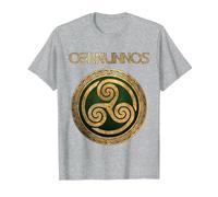 Cernunnos Antico Dio Celtico delle Terre Selvagge Maglietta, Uomo, Grigio Melange, M