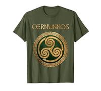 Cernunnos Antico Dio Celtico delle Terre Selvagge Maglietta, Uomo, Oliva, L