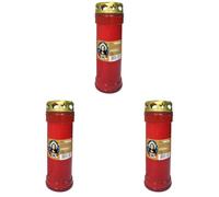 Cero Votivo dedicato al Sacro Cuore con parapioggia - Colore rosso - Modello P50 - Durata 55 ore (Confezione da 3)