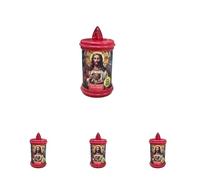 Cero Votivo Elettrico - Lunga Durata 1 Anno - Batterie Incluse - Dedicato al Sacro Cuore - Bianco - Altezza 12 cm - Cereria Di Giorgio (Confezione da 4)