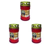 Cero Votivo modello P30 con parapioggia - Rosso - Etichette assortite - Diametro 6,3 cm altezza 11 cm - Cereria Di Giorgio (Confezione da 3)