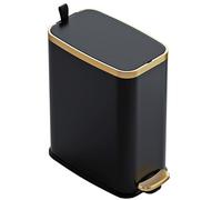 CEROELDA Piccolo cestino per il bagno con coperchio Soft Close-5L/1,3 Gal Slim bidone della spazzatura in metallo con gradini per rifiuti rettangolare stretto per ufficio, camera da letto, WC,