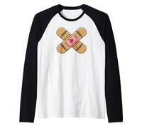 Cerotto a Forma di Cuore con Bendaggio per la Crescita emotiva, curativa, Arte riparata Maglia con Maniche Raglan