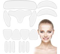 Cerotto per il viso in silicone, riutilizzabile, morbido e confortevole, anti-rughe, cuscinetti in gel riducono le rughe e le rughe del riso, trattamento delle rughe sulla fronte, guance, labbra