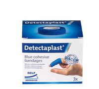 Cerotto smart impermeabile Detectaplast, compressa autoadesiva per ferite e distorsioni, in rocchetto sterile per manipolare alimenti, 2,5 cm x 4,5 m, 3 pezzi