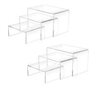 Cerpourt 2 set di alzate trasparenti in acrilico (7,6 cm, 10,2 cm, 12,7 cm), supporto trasparente per cupcake, dessert, alzate per caramelle, per figure