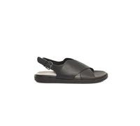 Cerruti 1881 Black Leather Men Sandal - EU42/US9