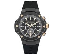 Cerruti 1881 CIWGQ2224302 Lucardo Nero e Oro Rosa Cronografo Silicone Orologio Nero, Nero , Cinturino