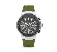 Cerruti 1881 Lucardo - Orologio da polso analogico da uomo, con cinturino in silicone, forma rotonda, 44 mm, Verde, Moderno
