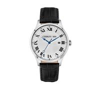 Cerruti 1881 Torcegno CIWGB2114102 Men's Quartz Watch - White Dial, Black Leather Strap