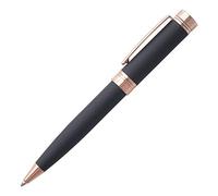Cerruti Penna a sfera 1881 Zoom Soft Navy in ottone di colore blu scuro oro rosa, colore font blu, lunghezza: 13,6 cm, NSG9144N