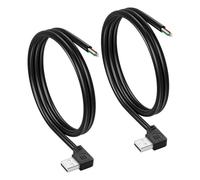 CERRXIAN 2 cavi corti a 4 poli nudi USB-A maschio a 90 gradi 24 AWG USB 2.0 su cavo nudo, estremità aperta, prolunga di riparazione di alimentazione e dati, 0,5 m (LEFT)