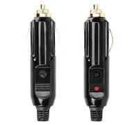 CERRXIAN 2 prese maschio per accendisigari da 20 A, 12 V/24 V, completamente in rame, presa Aux, spina di ricambio per accendisigari, con LED rosso