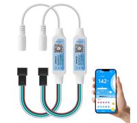 CERRXIAN 2PCS DC5521 5-24V Mini RGB Controller Bluetooth, DC 5V Bluetooth Led Light Controller, WS2811 WS2812B Pixel Dream Color LED Strip