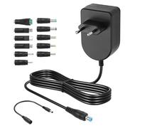 CERRXIAN 36 W, universale, 3 V, 4,5 V, 5 V, 6 V, 7,5 V, 9 V, 12 V, adattatore di corrente regolabile, AC/DC universale, 3 A, con 12 punte di adattatore selezionabili e connettore USB 5 V, 2,1 A