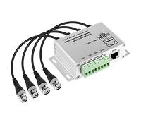 CERRXIAN 4-CH Passive Video Balun, HD 720P/1080P Lega di alluminio BNC a RJ45 Ricetrasmettitore di rete Attrezzatura di trasmissione via cavo coassiale per telecamera