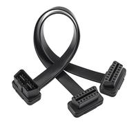 CERRXIAN 50 cm OBD-II Cavo piatto di prolunga splitter a 16 pin OBD2 maschio a doppia femmina Adattatore cavo splitter OBDII a Y per strumento diagnostico e lettore di codici (50cm/1.64ft)