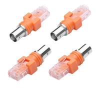 CERRXIAN Adattatore convertitore da BNC a RJ45, confezione da 4 connettori da BNC femmina a RJ45 maschio, accoppiatore coassiale per tester di linea (arancione)