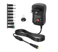 CERRXIAN Adattatore universale AC/DC regolabile da 30 W, AC a DC 3 V, 4,5 V, 5 V, 6 V, 7,5 V, 9 V, 12 V, 2 A, con 8 punte adattatori selezionabili e porta USB da 5 V, 2,1 A, per elettronica domestica