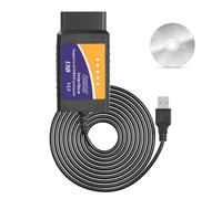 Cerrxian Adattatore USB OBD2 Adattatore Scanner OBD2 a USB Cavo Diagnostico OBDII Scanner Lettore Codici OBDii Strumento di Scansione Auto Professionale OBDII con CD-ROM 1,5M/ 5FT