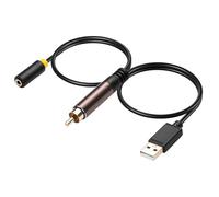 CERRXIAN Cavo audio coassiale digitale S/PDIF ad analogico AUX da 3,5 mm, cavo di conversione coassiale da RCA S/PDIF a femmina da 3,5 mm con cavo di alimentazione USB