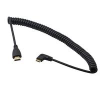 Cerrxian, cavo da mini HDMI maschio con connettore ad angolo retto da 90°, a HDMI maschio, placcato oro, adattatore a spirale che supporta il 3D, a 1080p