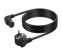 CERRXIAN Cavo di alimentazione europeo Schuko CEE 7/7 a IEC320 C13, 3 pin, 18 AWG 10 A/250 V, spina Schuko ad angolo retto a 90 gradi UP IEC 320 C13, cavo di alimentazione AC standard per computer