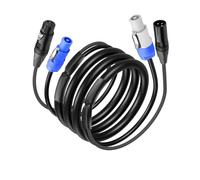 CERRXIAN Cavo di prolunga PowerCon e DMX, cavi combinati di segnale DMX a 3 pin XLR di alimentazione CA da 13 AWG per illuminazione scenica, concerti, eventi