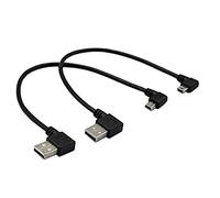 Cerrxian, Cavo di prolunga USB 2.0 mini USB da 22,9 cm, da mini USB maschio ad angolo retto sinistro e destro a USB tipo A 2.0 con angolo a sinistra, per sincronizzare dati, ricarica (1 coppia)