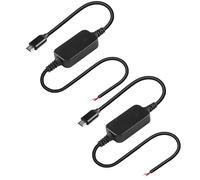 CERRXIAN Cavo di prolunga USB C maschio a 12V da 1 metro, cavo di prolunga di alimentazione, spina di tipo 5V 2A a connettore a estremità aperta a filo nudo da 12V a 2 pin per fai da te - 2 pezzi