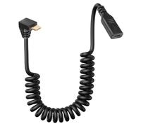 CERRXIAN Cavo di prolunga USB tipo C a spirale, angolo di 90 gradi da USB-C maschio a USB-C femmina Cavo di ricarica rapido a spirale a molla allungato 4FT/1,2 M (Su)