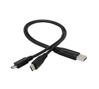 CERRXIAN - Cavo splitter a Y da USB C (tipo C), da USB 2.0 A maschio a USB C tipo C maschio e micro USB maschio, cavo di sincronizzazione e ricarica, 3 m, nero