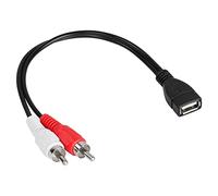 CERRXIAN Cavo USB a 2 RCA da USB 2.0 A femmina a 2 RCA maschio jack audio video AV composito cavo adattatore per TV/Mac/PC (0,15 M)