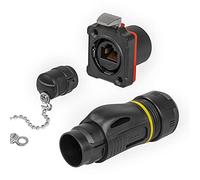 CERRXIAN Connettore industriale impermeabile RJ45, IP67 impermeabile, velocità di trasmissione fino a 10 Gb/s, connettore impermeabile di rete RJ45 con spina maschio RJ45 e presa femmina