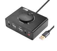 CERRXIAN R Scheda audio esterna USB con controllo del volume, adattatore audio USB3.0 con interfaccia da 3,5 mm e interfaccia USB per PC, laptop, tastiera, auricolari, microfono