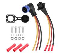 CERRXIAN Set di prese per motore per pesca a traina, 90 gradi, 3 pin, 8 AWG, 50 Amp, connettore di alimentazione CC per barca marina, connessione rapida per motore da traina impermeabile, connettore