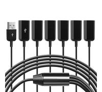 CERRXIAN USB2.0 Cavo sdoppiatore a Y da 1 maschio a 6 femmine Lo sdoppiatore USB a Y supporta la trasmissione dati di dischi U, tastiere e mouse e l'alimentazione per dispositivi USB