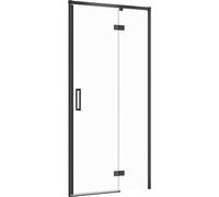 Cersanit Larga porta doccia 100 cm a battente nero opaca/vetro trasparente S932-125