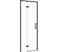 Cersanit Larga porta doccia 80 cm a battente nero opaca/vetro trasparente S932-127