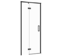 Cersanit Larga porta doccia 90 cm a battente nero opaca/vetro trasparente S932-128