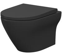 Cersanit Larga vaso wc con copriwater a discesa lenta sospeso senza brida antracite opaco S701-610