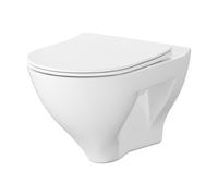 Cersanit Mille vaso wc con copriwater a discesa lenta sospeso senza brida con scarico a vortice bianco lucida S4042-002