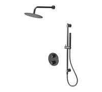 Cersanit Zen set doccia da incasso con termostato con soffione nero-grafite S952-046