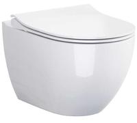 Cersanit Zen vaso wc con copriwater a discesa lenta sospeso senza brida bianco S701-428