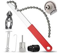 cersaty® 1 set di frusta per catena per bicicletta, in acciaio per 7 8 9 10 11 12 cassette con 1 pinza per catena e 1 calibro per la misurazione della catena della bicicletta