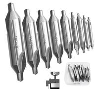 cersaty® Set di 9 punte di centraggio, 1,5/2/2,5/3/3,15/3,5/4/5/6 mm, per metallo, lega, rame, ferro, taglio rapido e foratura di precisione