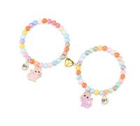 CERSLIMO Braccialetti per migliori amici per 2 - Braccialetti colorati per ragazze e bambine con cuore magnetico, grazioso ciondolo a forma di gatto per amanti dei gatti, gioielli per amicizia