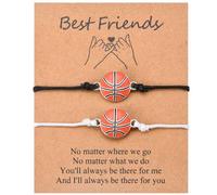 CERSLIMO Braccialetti per migliori amici per ragazze e ragazzi, 2 braccialetti con ciondolo a forma di pallone da calcio, per bambini, regali di compleanno, Natale, calza della Befana, Oro bianco, Non