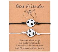 CERSLIMO Braccialetti per migliori amici per ragazze e ragazzi, 2 braccialetti con ciondolo a forma di pallone da calcio, per bambini, regali di compleanno, Natale, calza della Befana, Oro bianco, Non